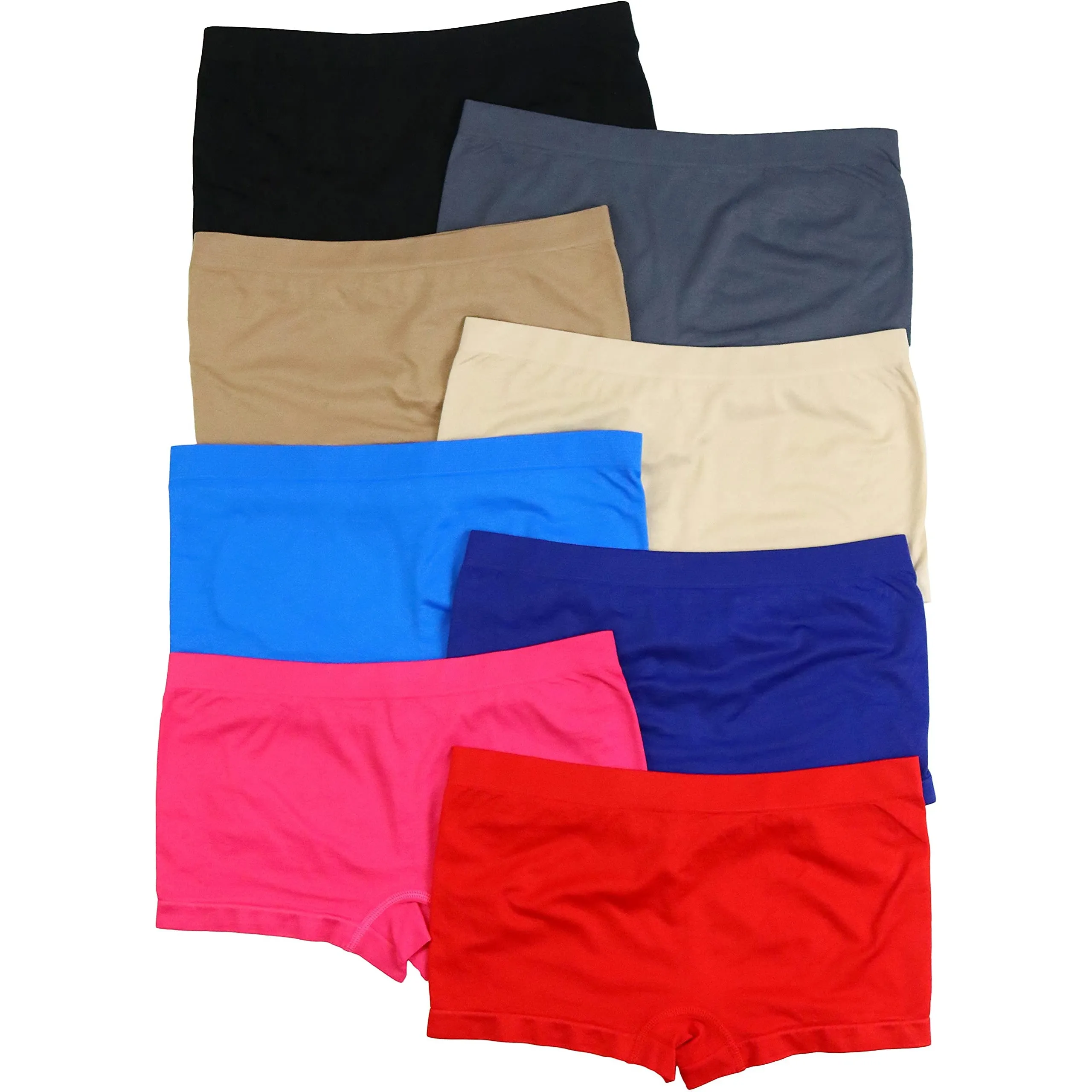 6-Pack: ToBeInStyle Women's Stretch Microfiber Cheeky Boyshort Panties