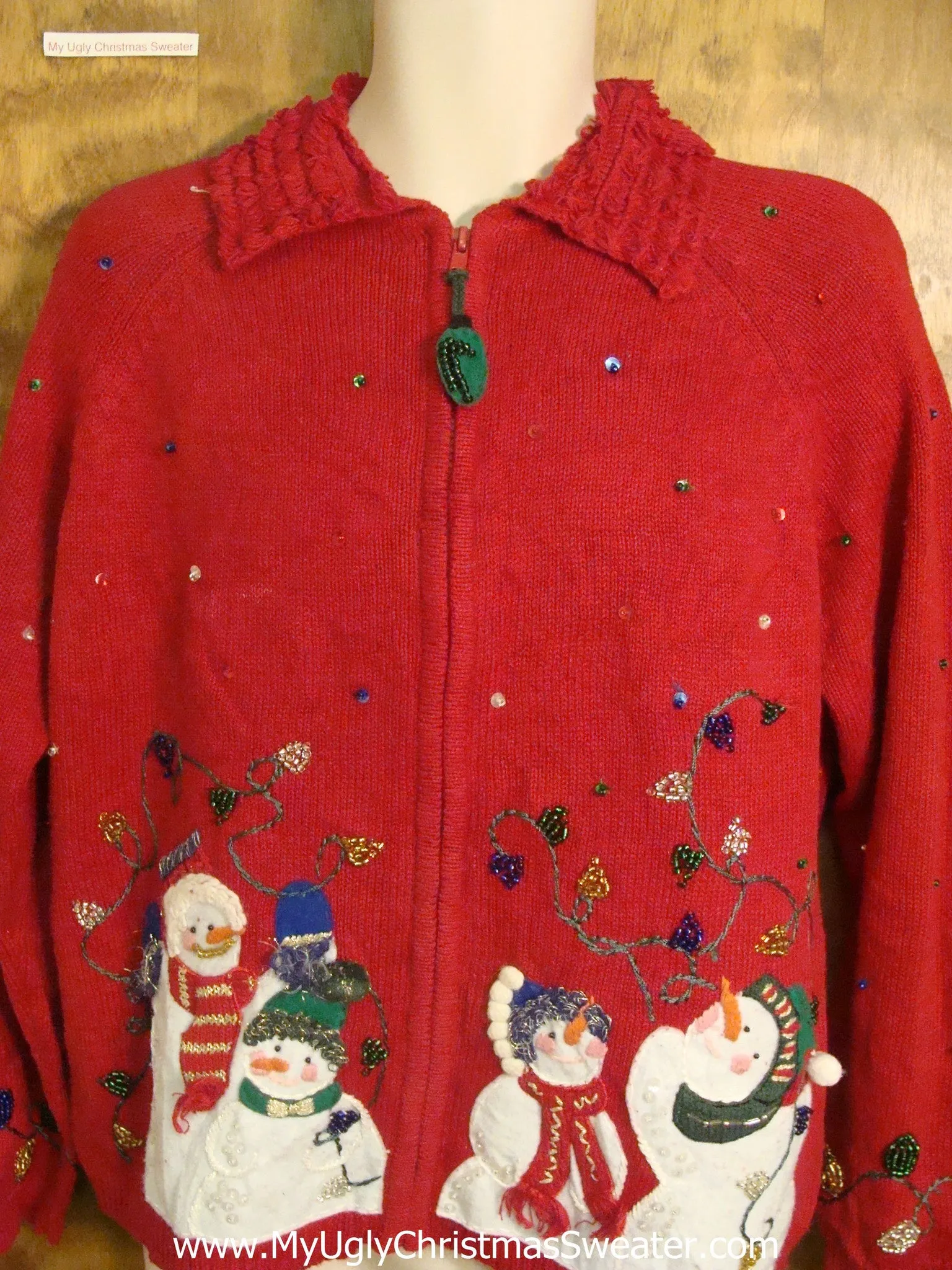 80s Bling Snowmen Horrible Christmas Sweater