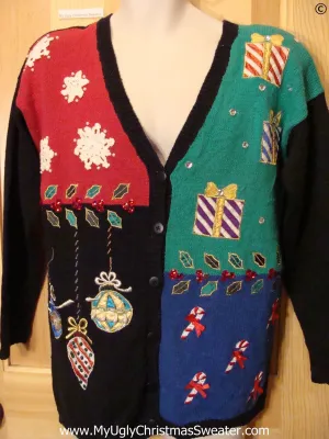 80s Cardigan Best Christmas Sweater Padded Shoulders