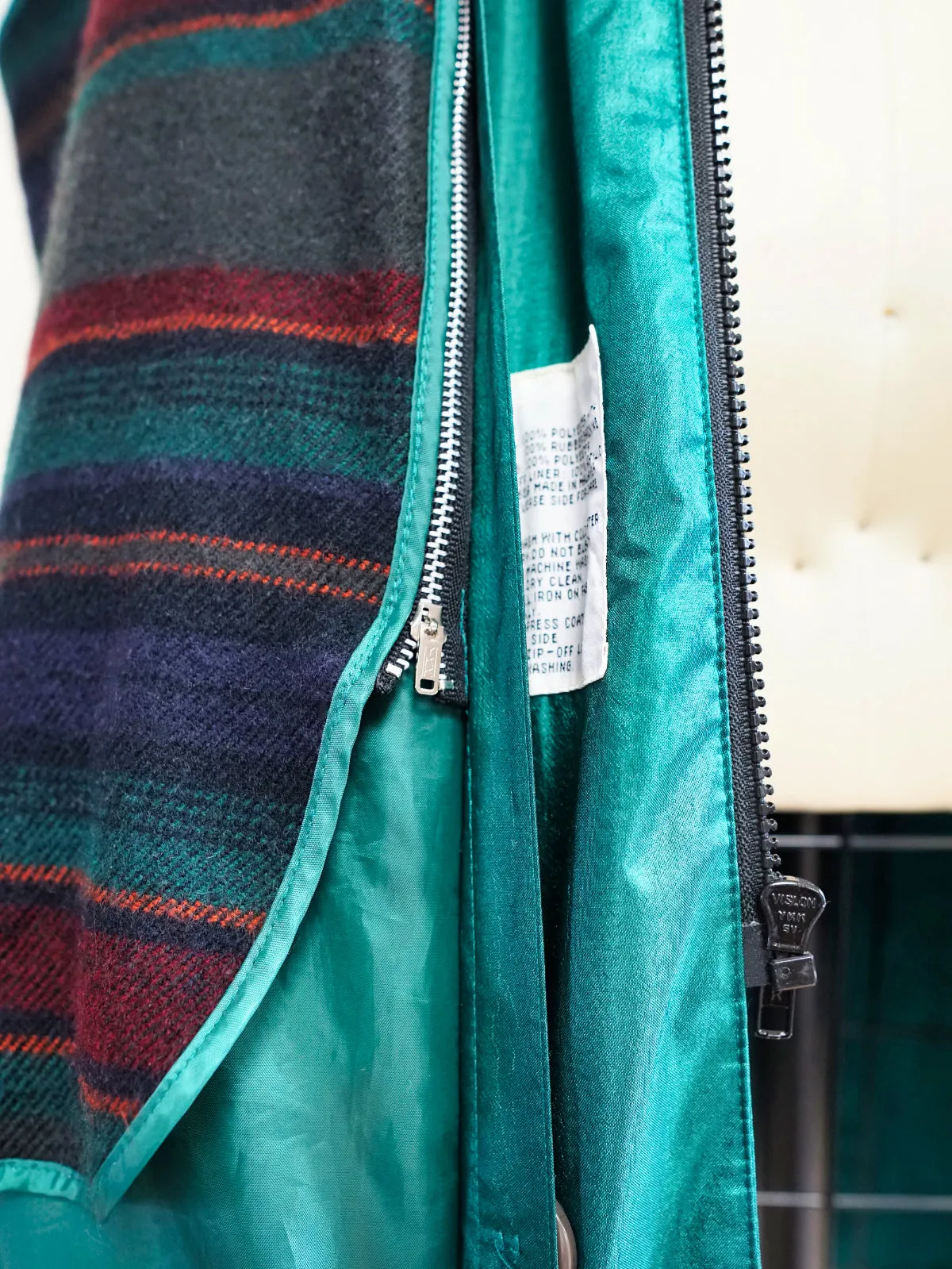 80's Emerald Green Slouchy Parka Coat