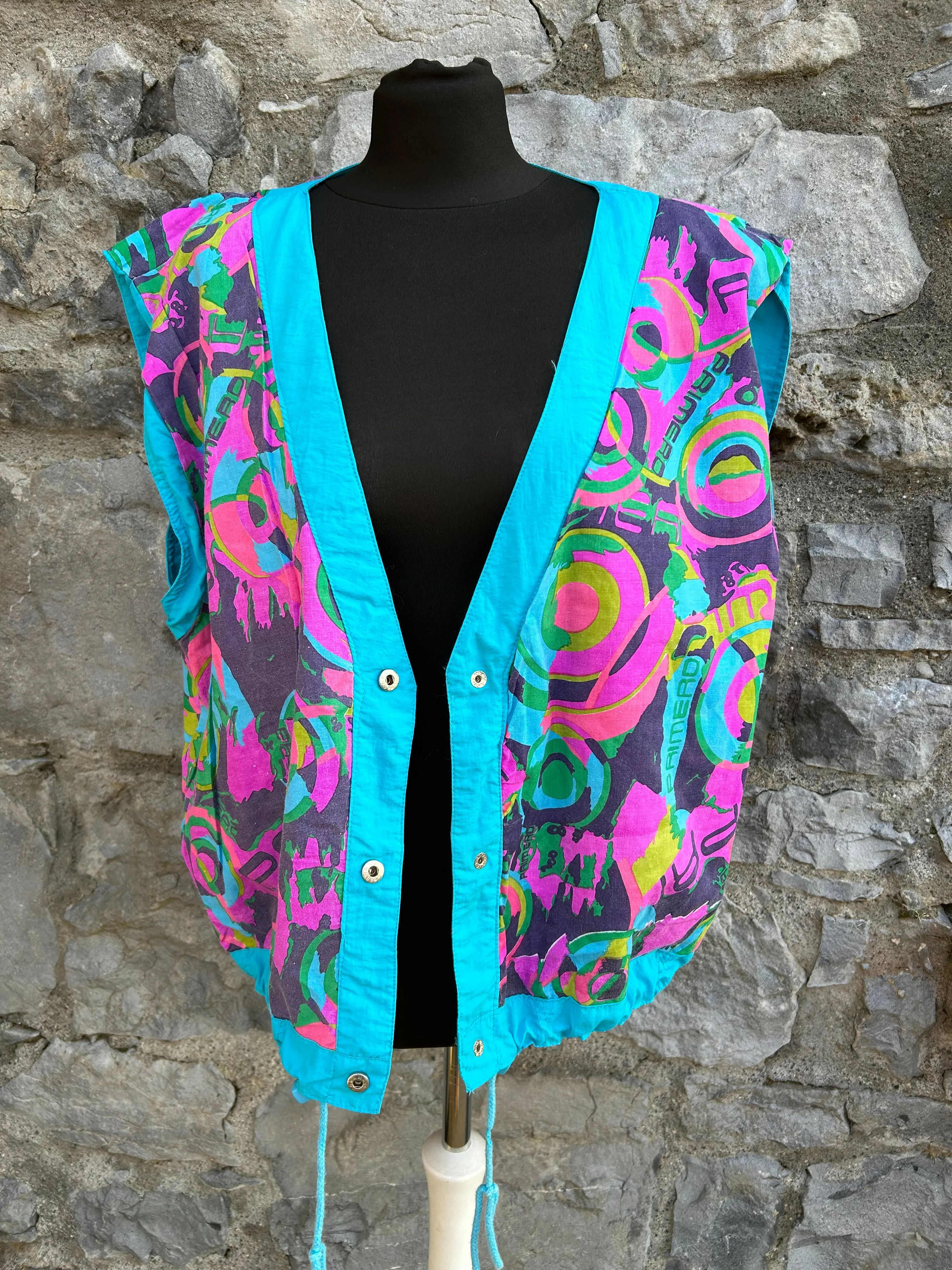 80s teal gilet Small