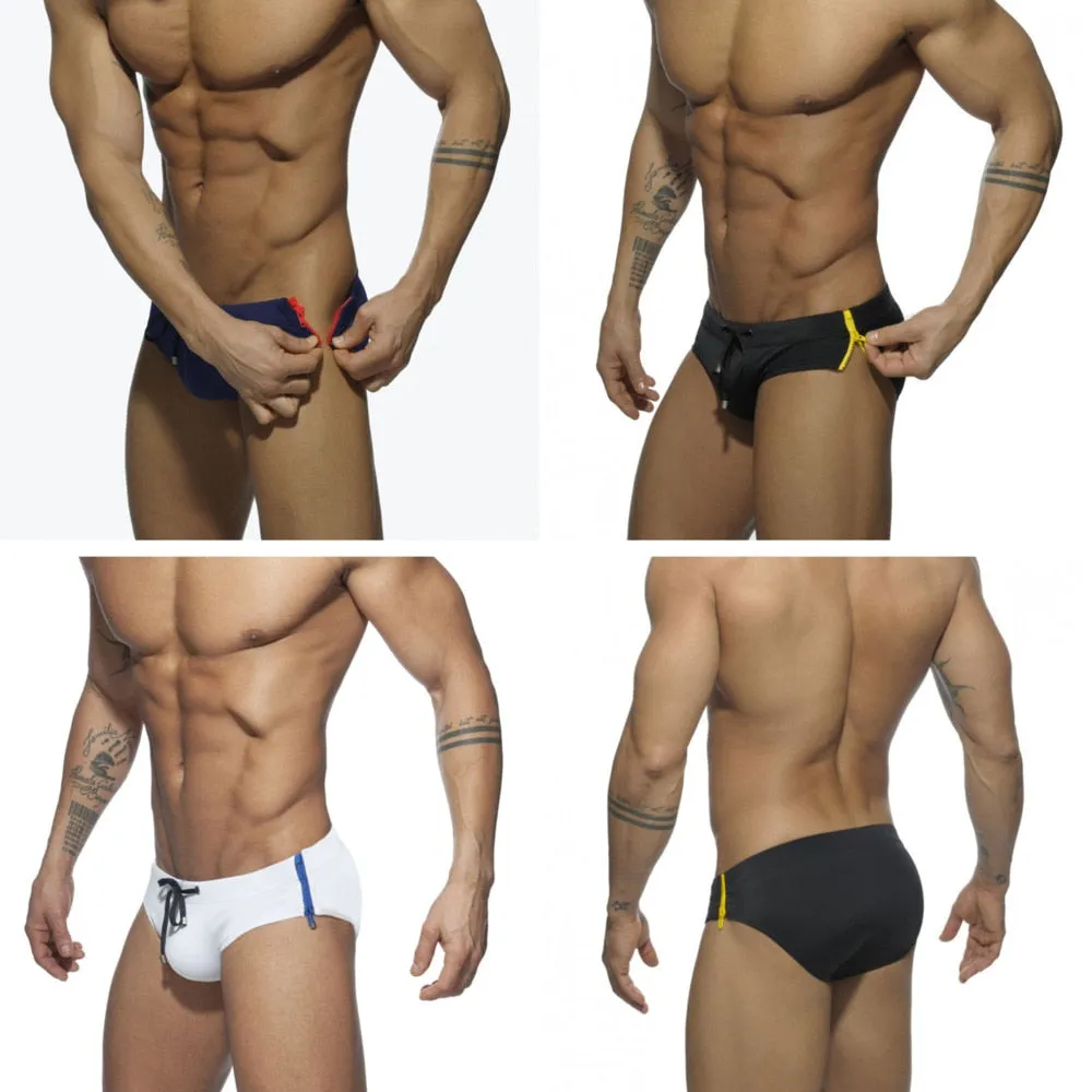 Adjustable Zipper Swimming Men Brief