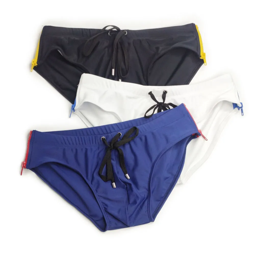 Adjustable Zipper Swimming Men Brief