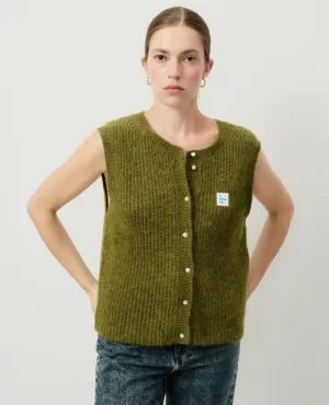 American Vintage East Kiwi Sleeveless Cardigan Gilet