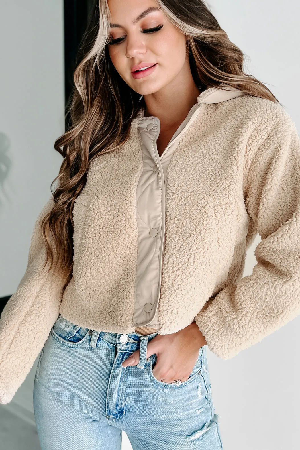 Anya Teddy Sherpa Jacket (Khaki)