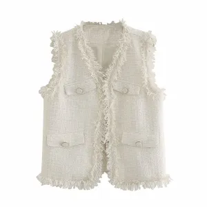 Autumn women's sleeveless V-neck knitted vest coat  1385