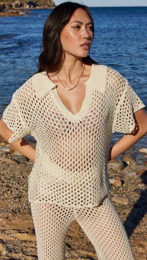 Balmy Crochet Knit Top