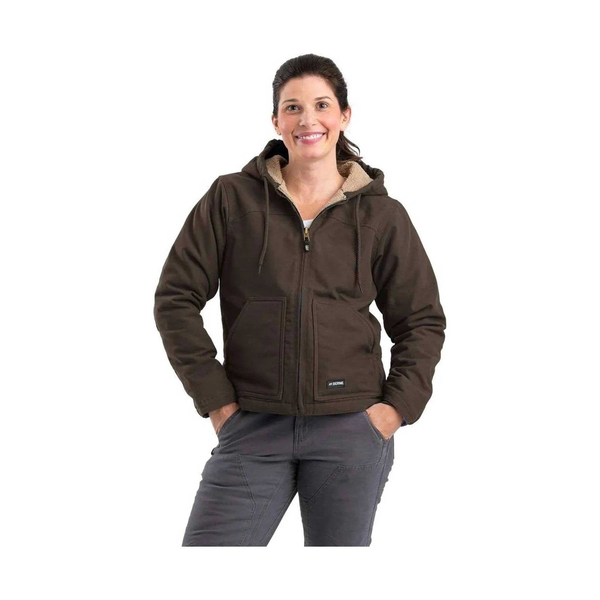 Berne Women's Sherpa-Lined Duck Hooded Jacket - Tuscan FINAL SALE