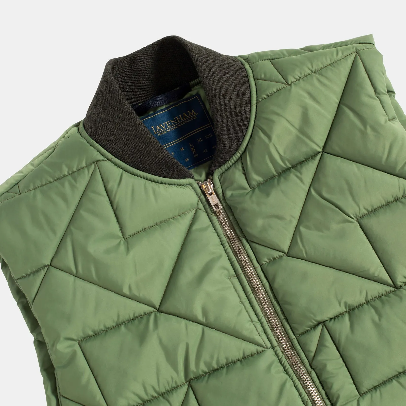 Big Quilt Bomber Gilet | Green Sward