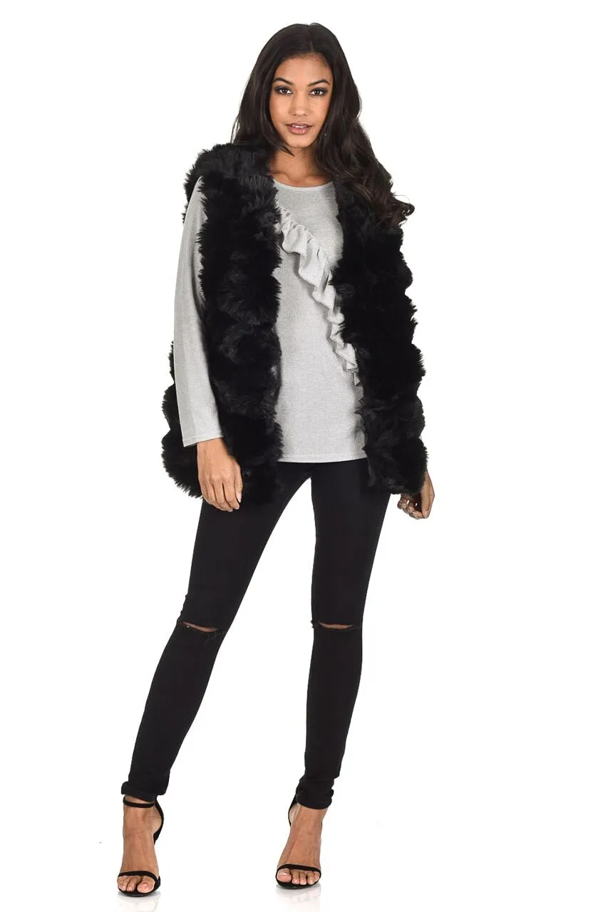 Black Faux Fur Gilet