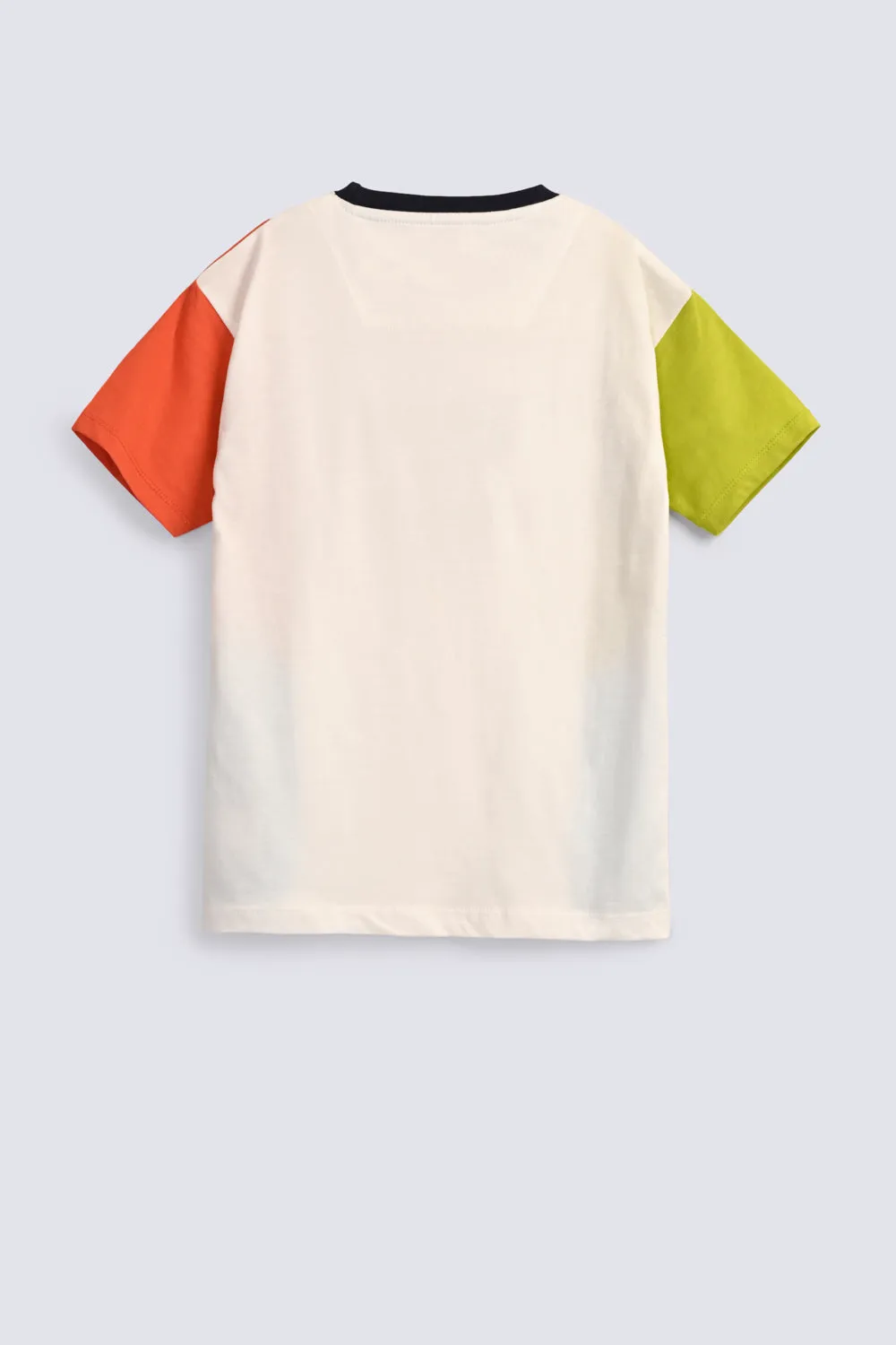 BOYS CONTRAST PANEL TEE