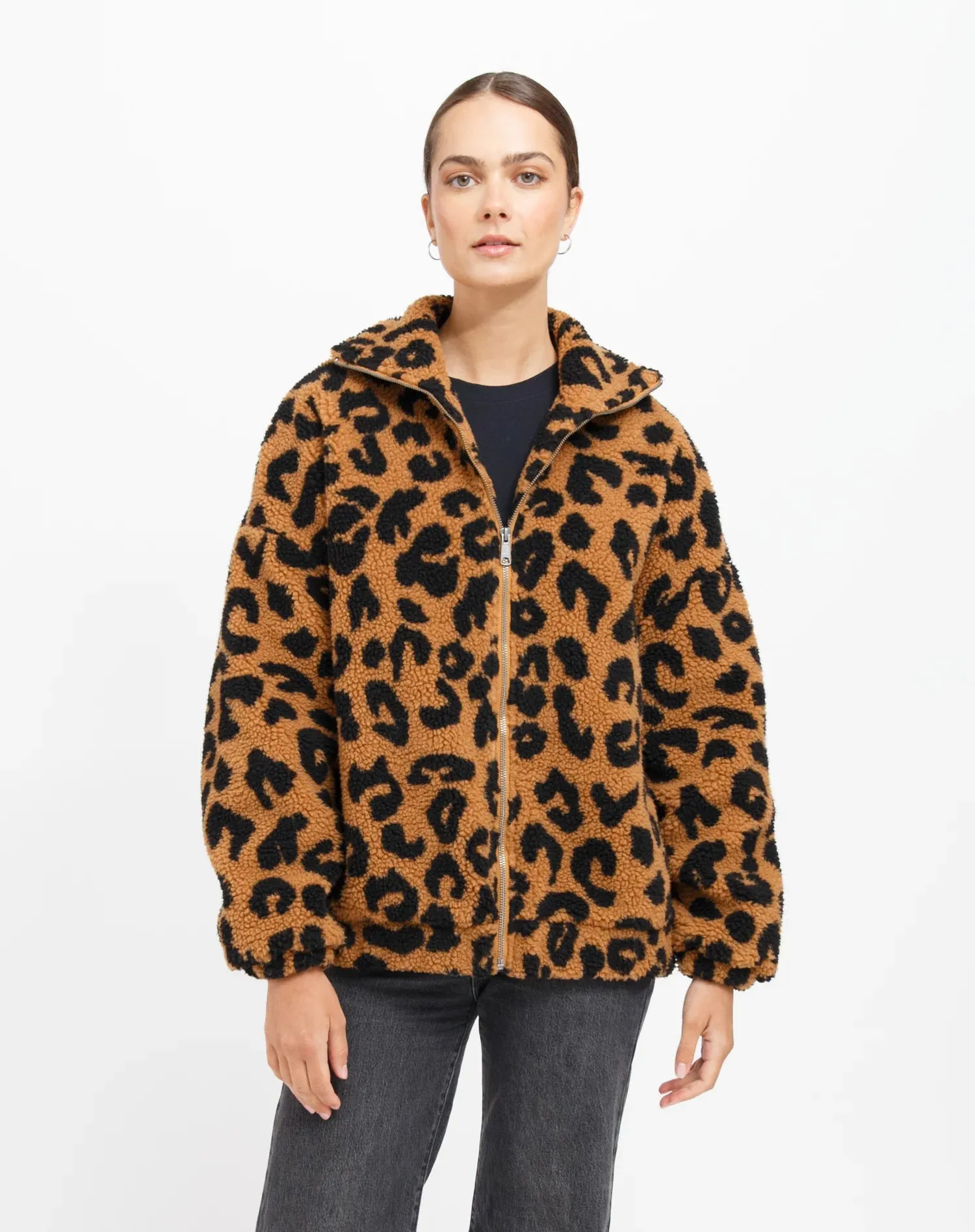 Brunette The Label - Leopard Sherpa Jacket