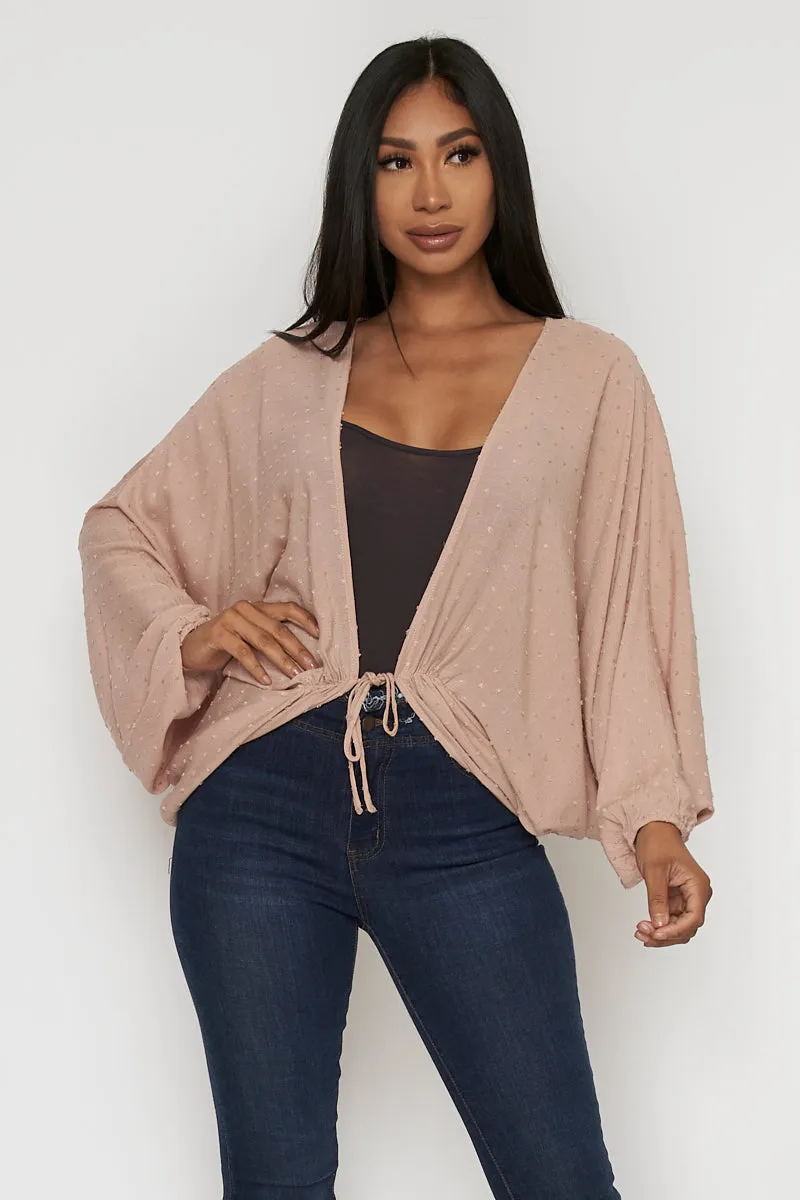 Butterfly Sleeve Cardigan-3/4 Top - Cover Up (FL20F381)