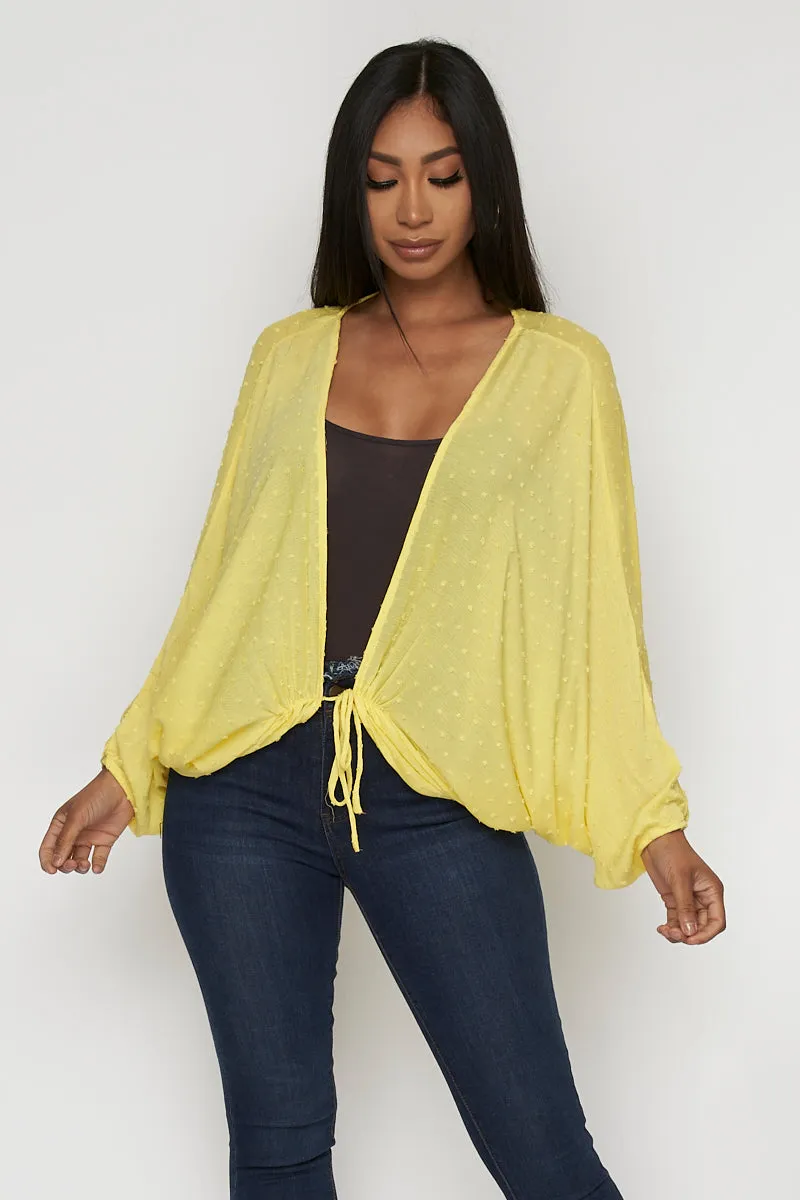 Butterfly Sleeve Cardigan-3/4 Top - Cover Up (FL20F381)