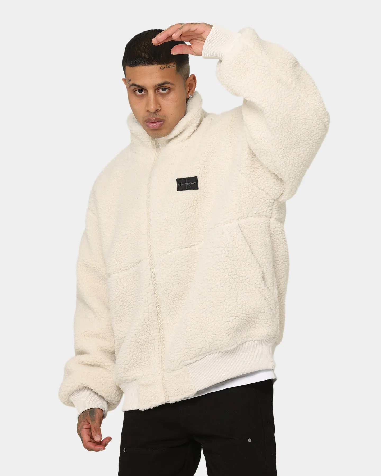 Calvin Klein CK Sherpa Jacket Eggshell