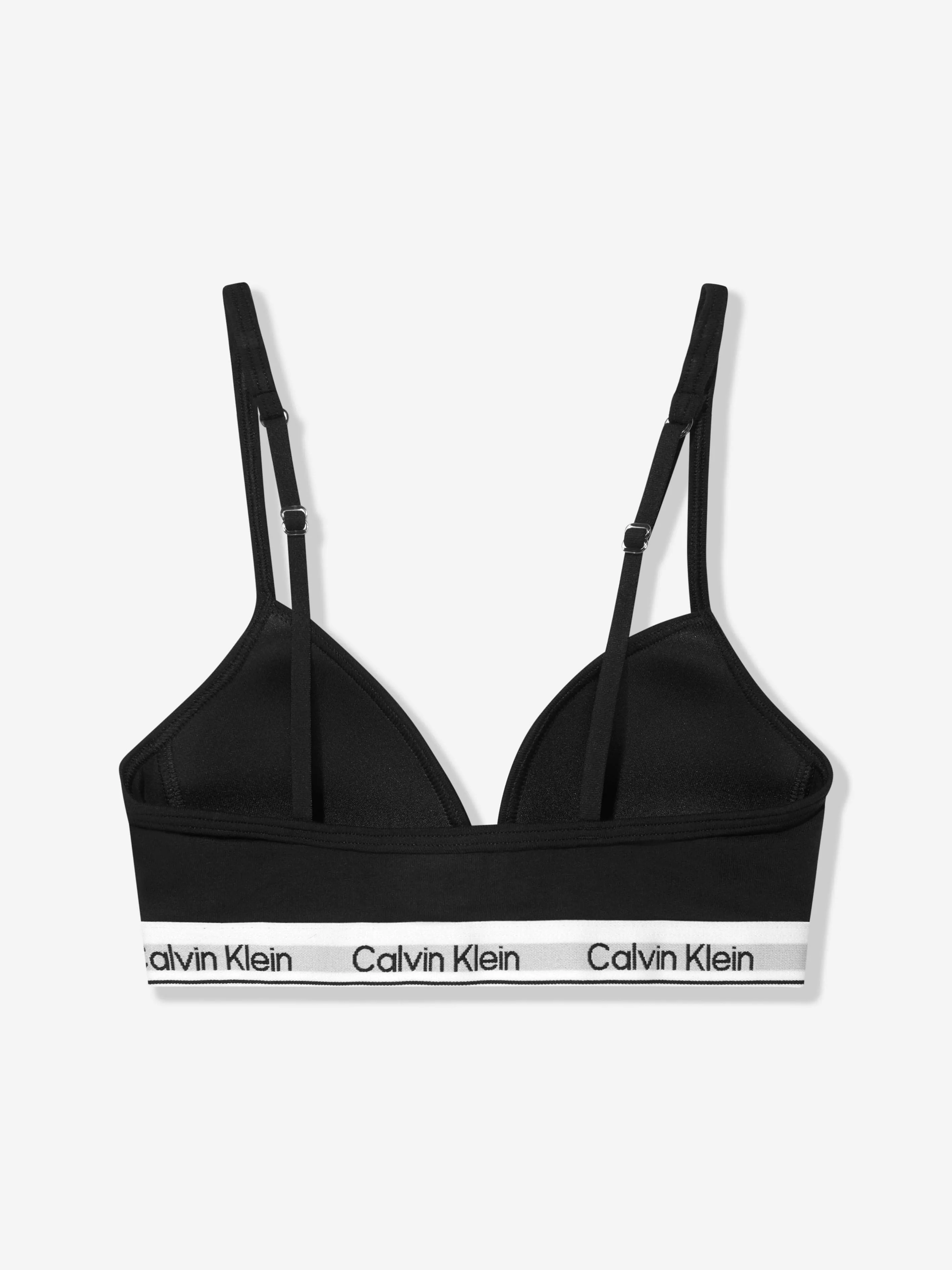 Calvin Klein Girls Triangle Bra in Black