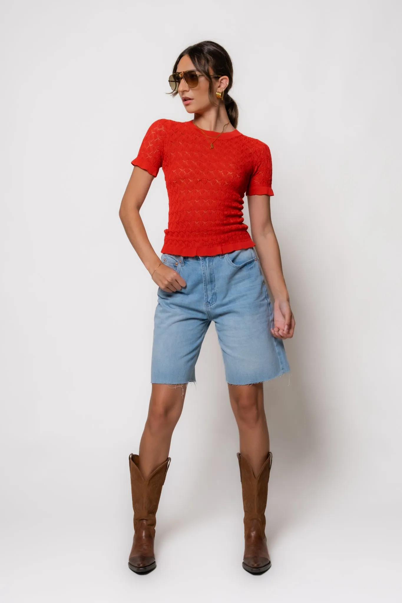 Celia Pointelle Knit Top