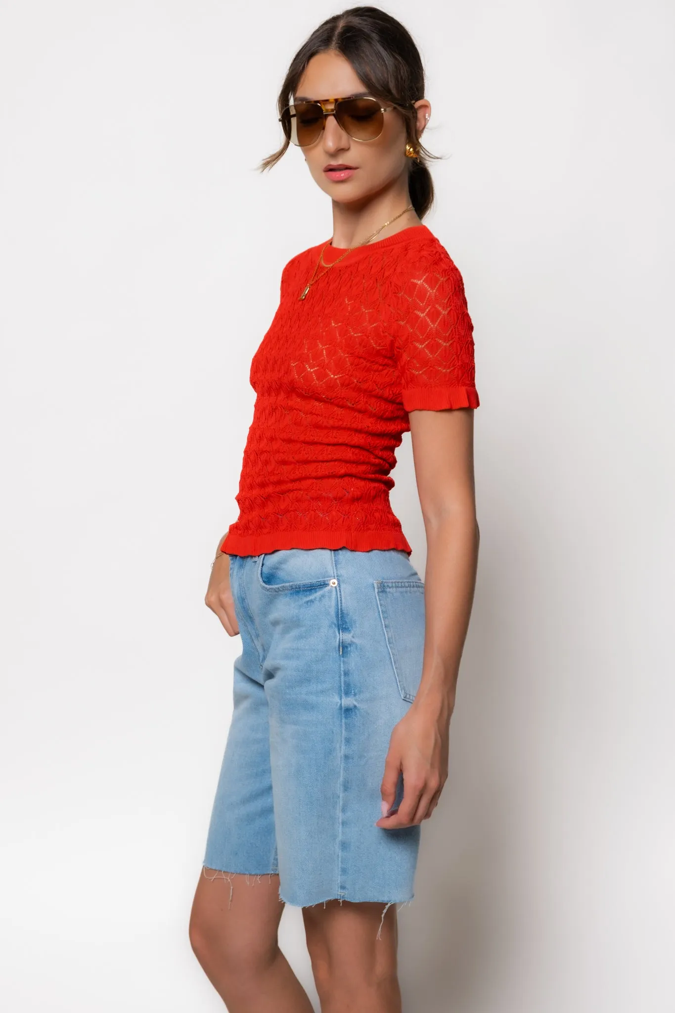 Celia Pointelle Knit Top