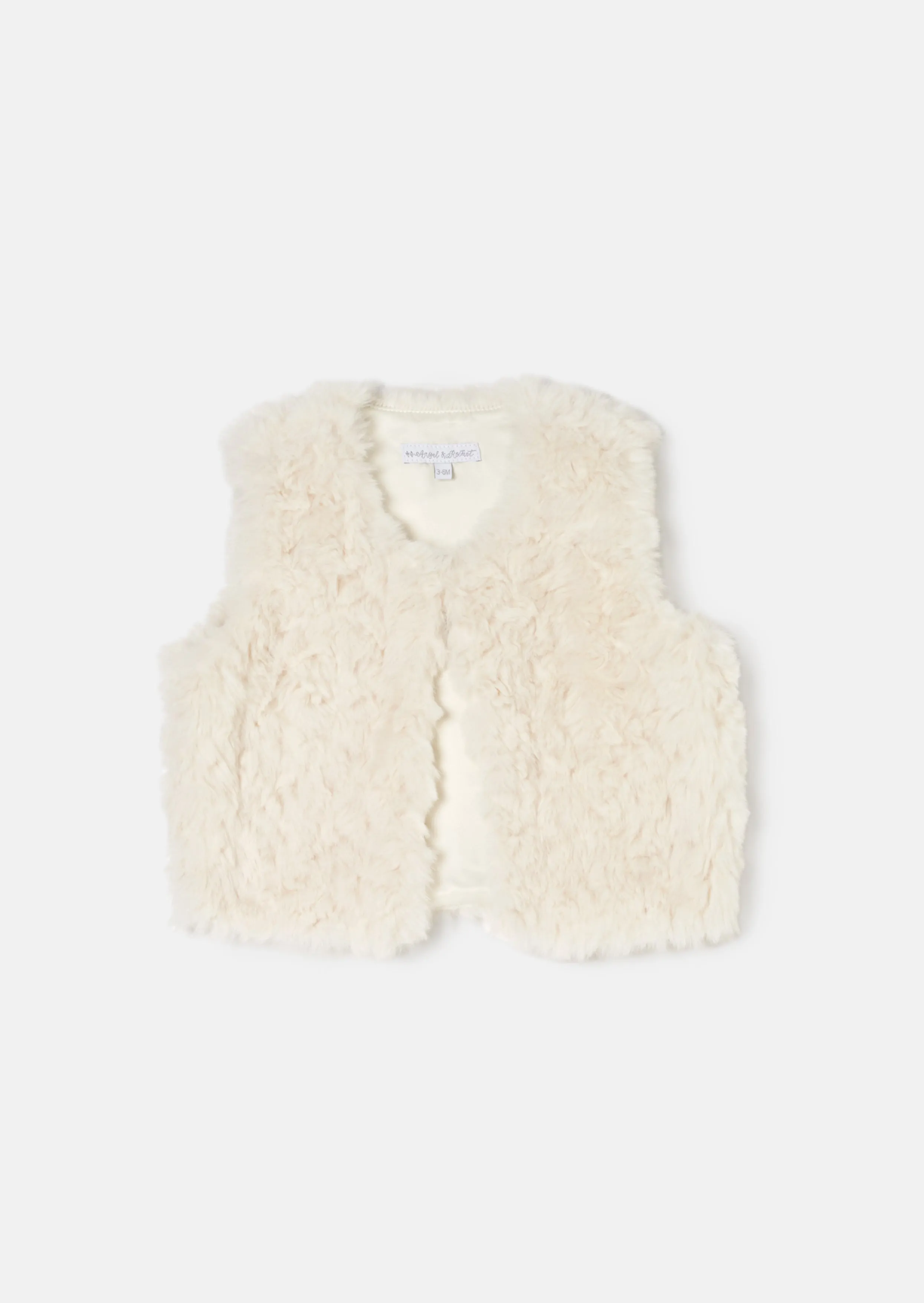 Cici Ecru Faux Fur Baby Gilet