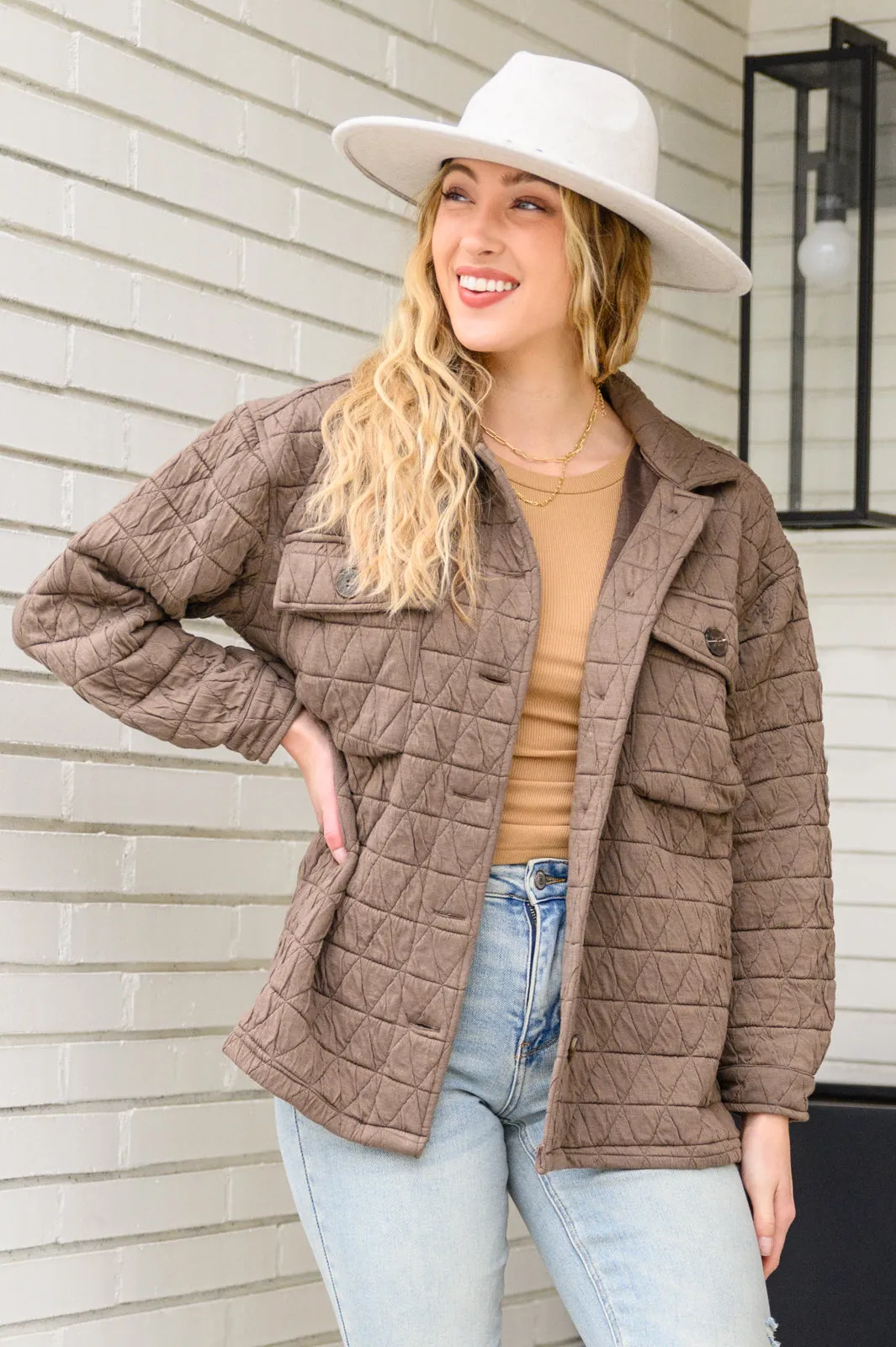 Coming Back Home Mocha Quilted Jacket