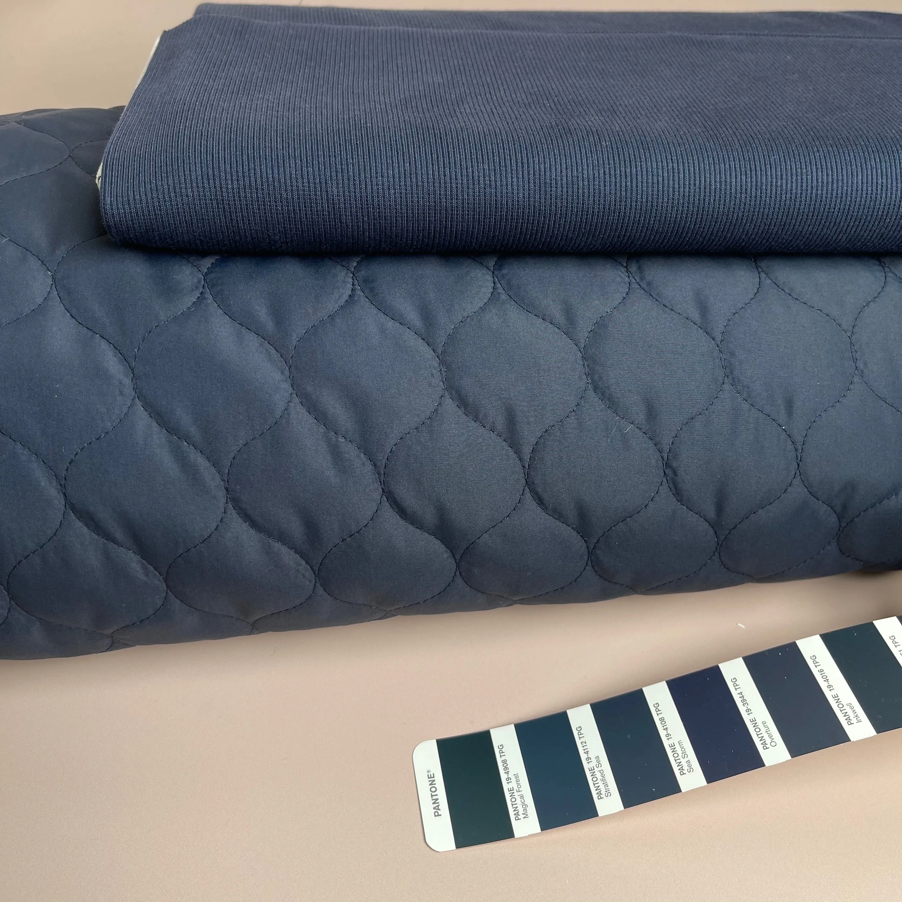 Cosy Quilted Coating Fabric in Navy