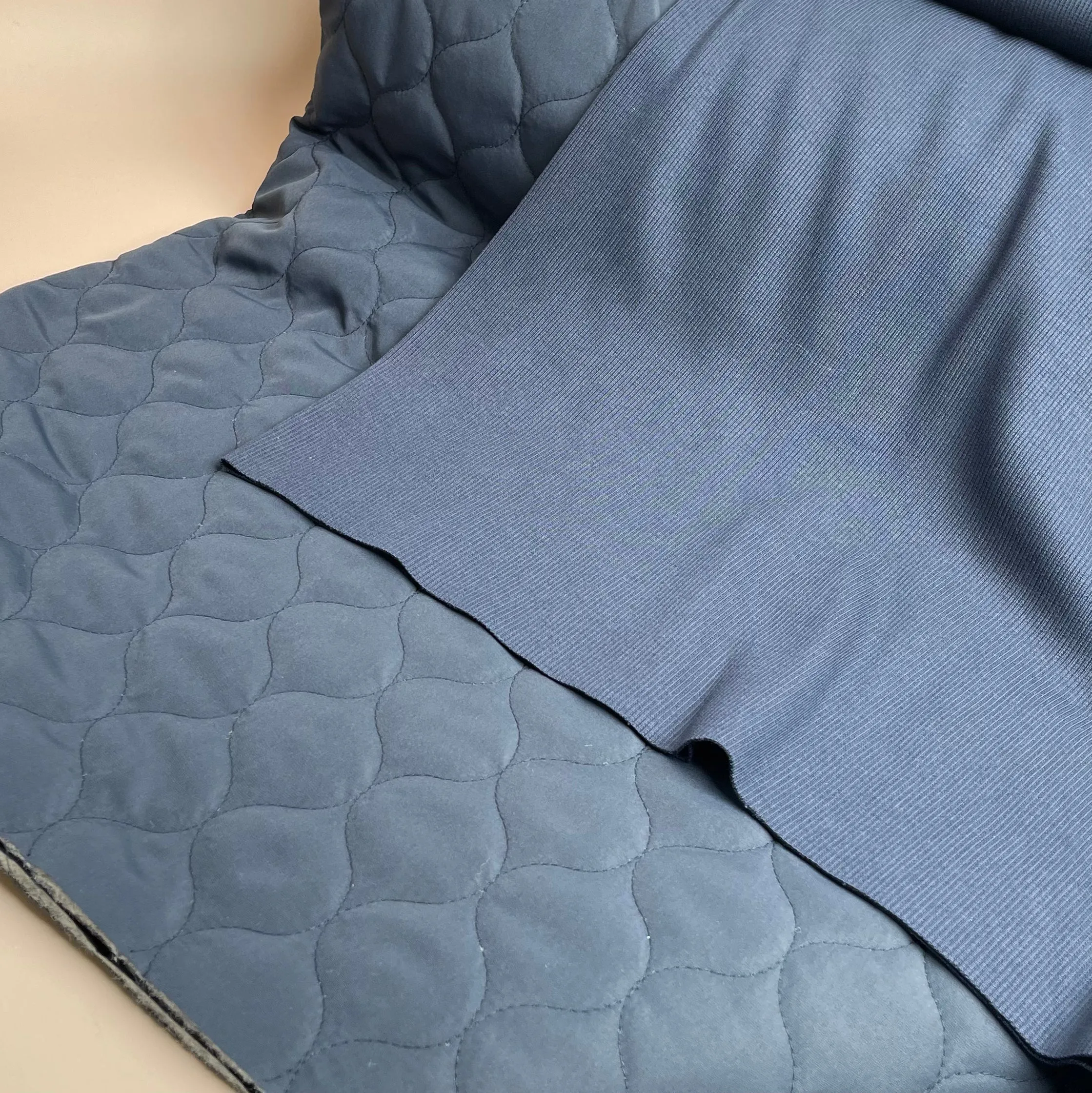 Cosy Quilted Coating Fabric in Navy