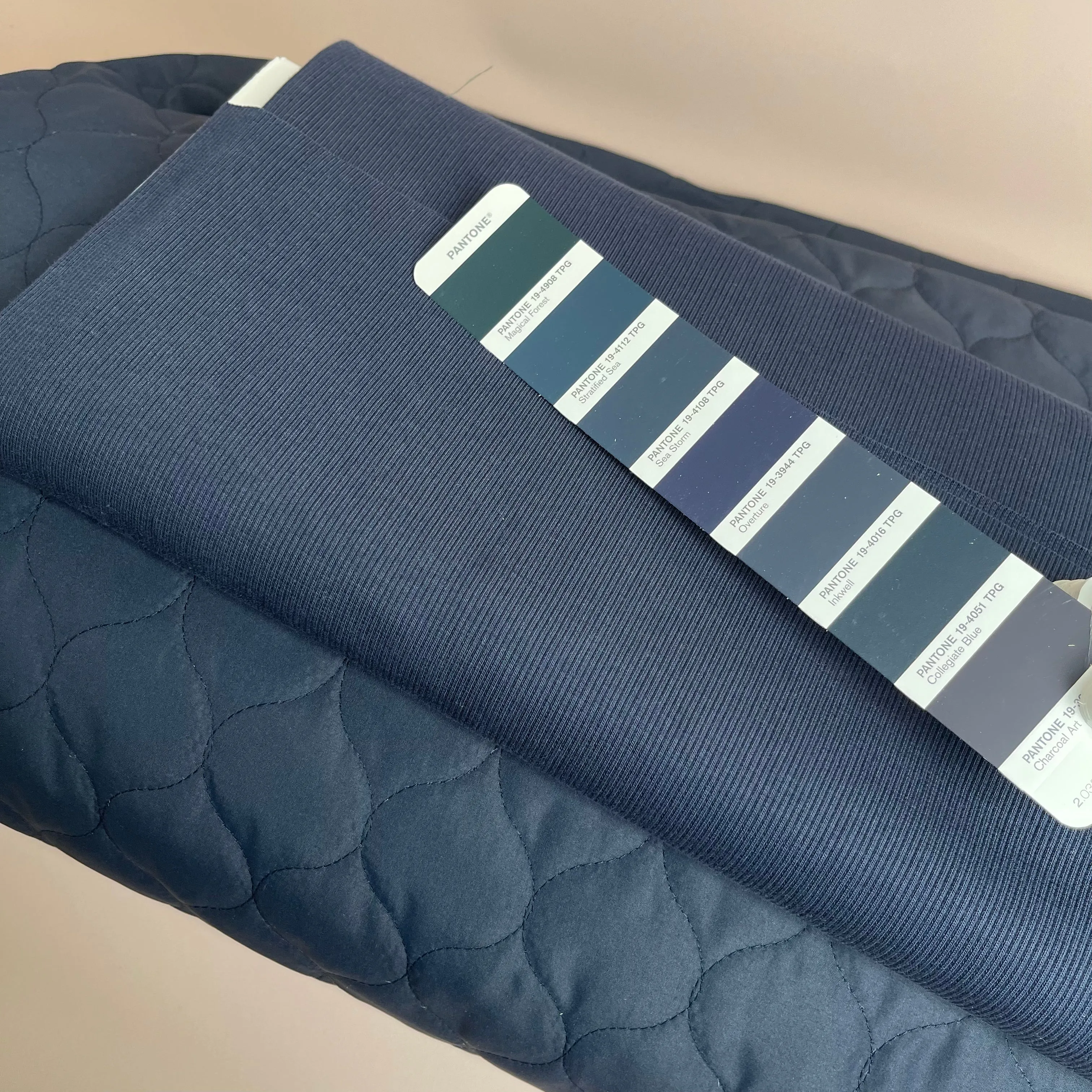 Cosy Quilted Coating Fabric in Navy