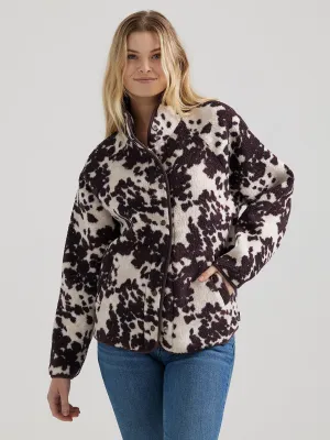 Cowhide Sherpa Snap Jacket - Brown Cow