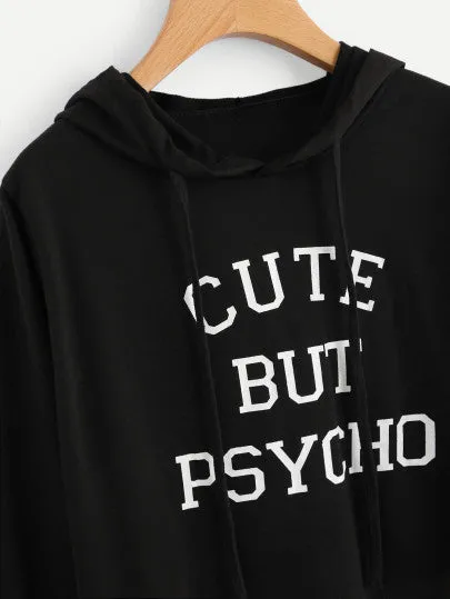 Cute but psycho pullover fashion crop sweater