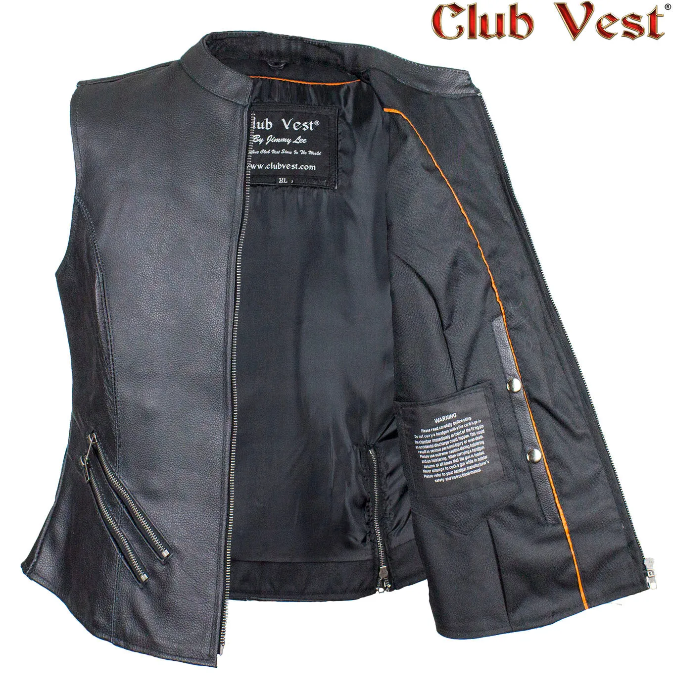 Dream Apparel  Women's Leather Concealed Carry Pocket Club Vest