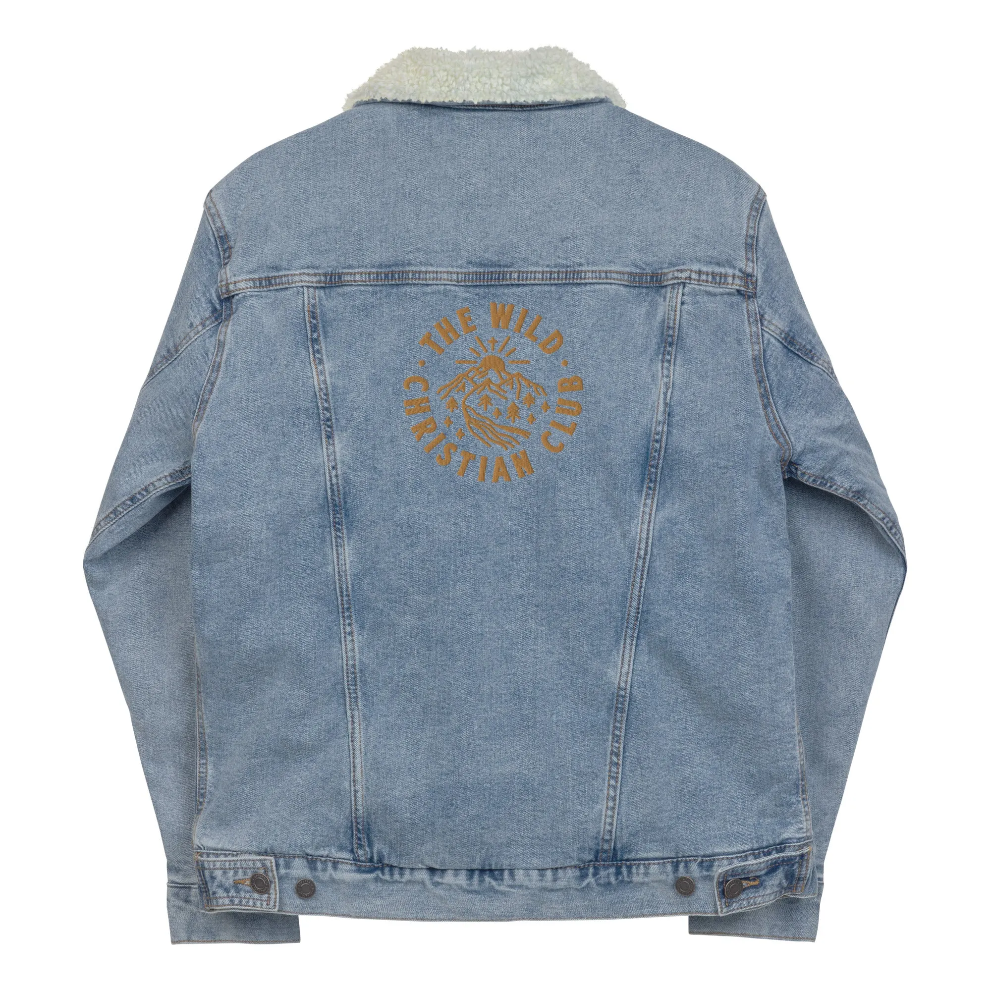 Embroidered Unisex Denim Sherpa Jacket - TWCC