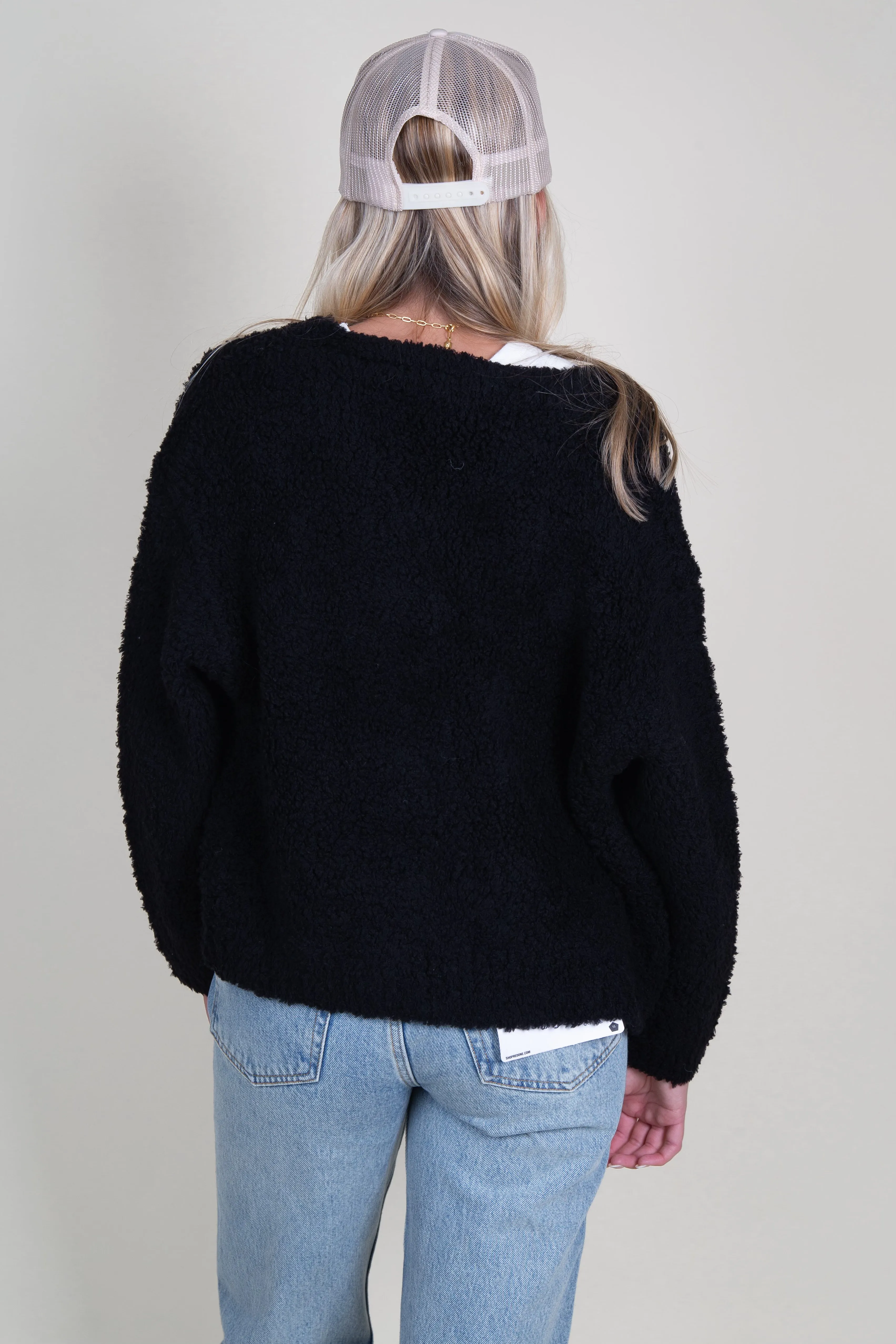 ENZA COSTA | Wool Feather Boxy Cardigan - Black