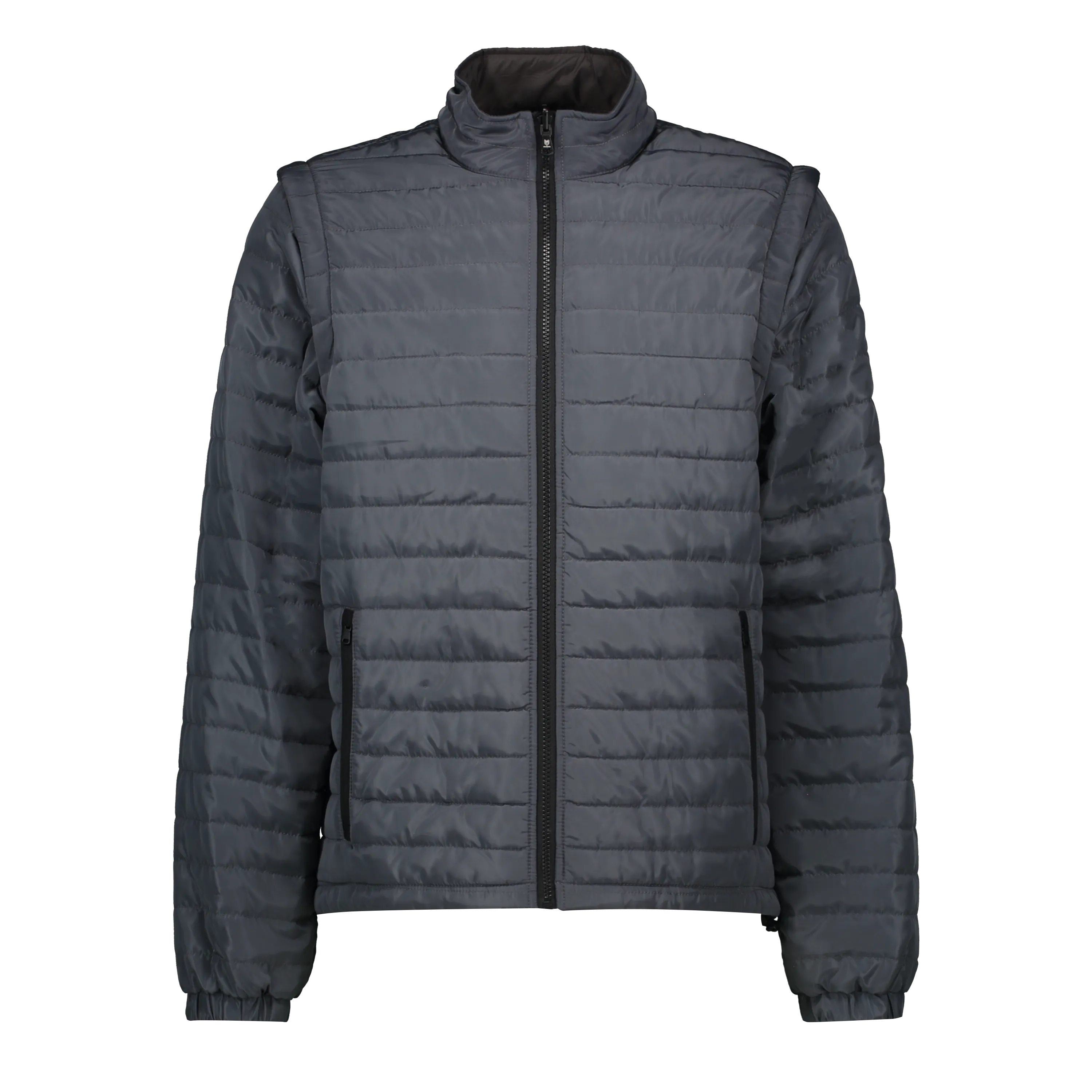 Everest Grey Men's Puffer Jacket Removable Arms