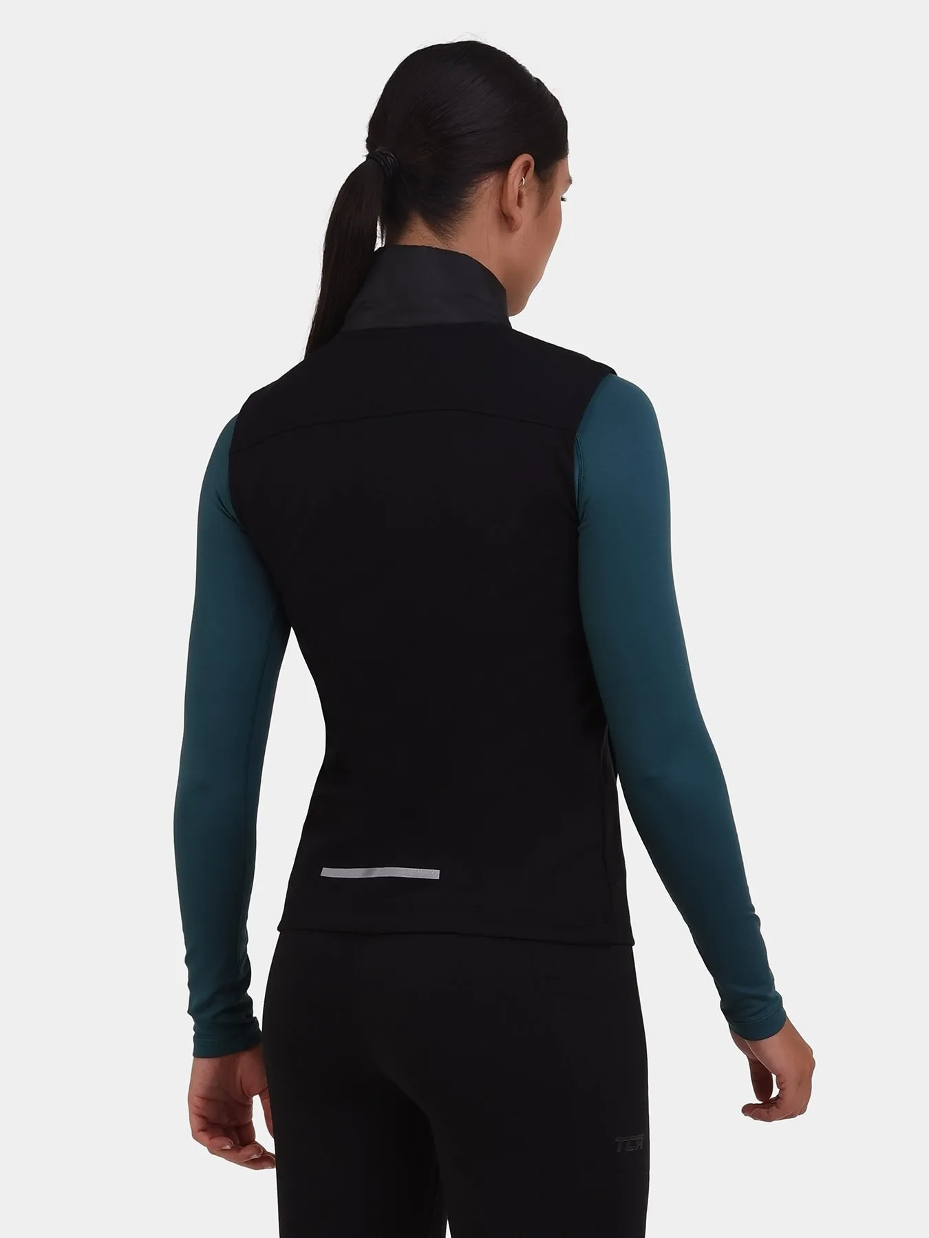 Excel Padded Running Gilet For Women With Zip Pockets & Reflective Strips