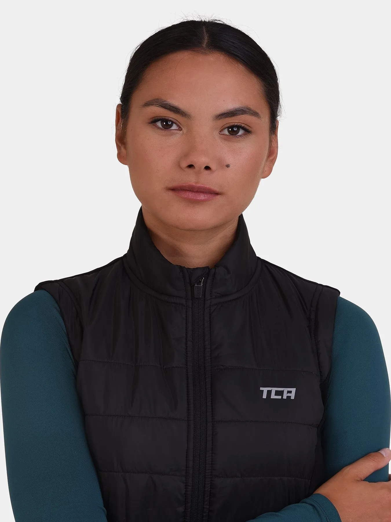 Excel Padded Running Gilet For Women With Zip Pockets & Reflective Strips