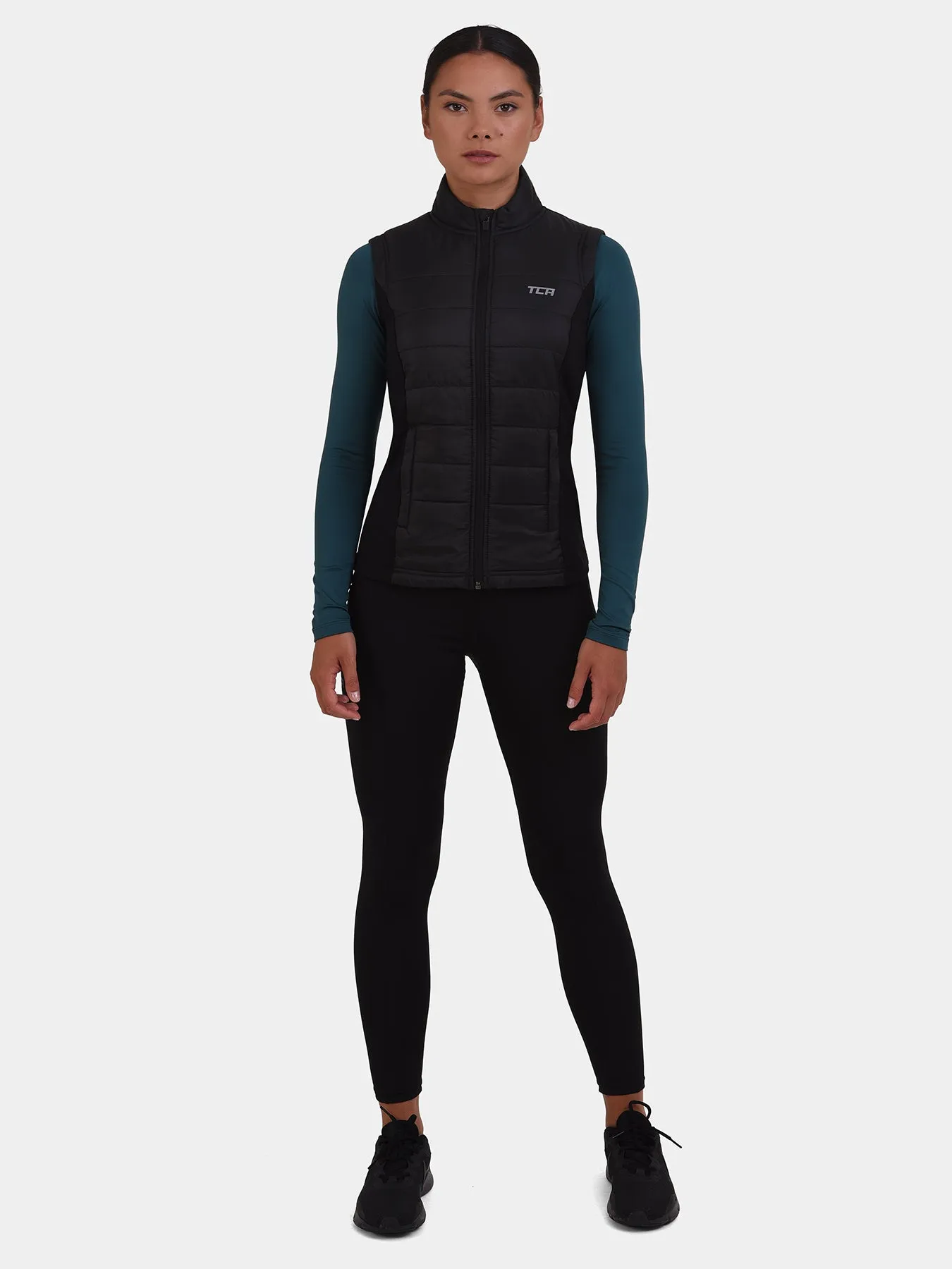 Excel Padded Running Gilet For Women With Zip Pockets & Reflective Strips