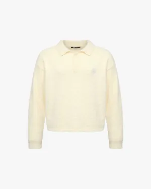 FAUX MINK POLO SWEATER CREAM