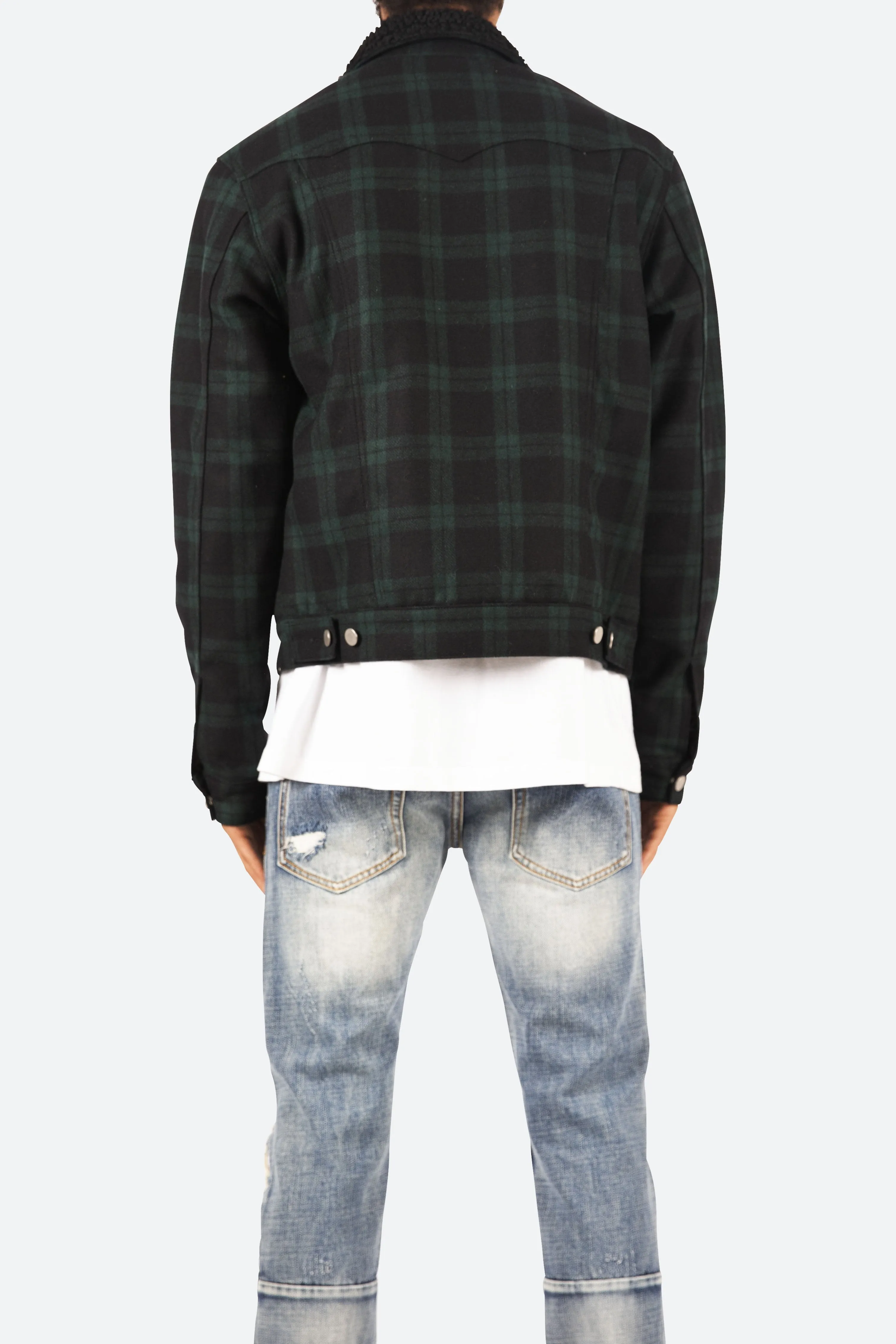 Flannel Sherpa Jacket - Blue/Green