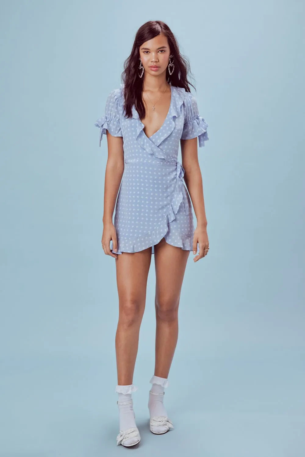 For Love and Lemons Sweetheart Mini Wrap Dress