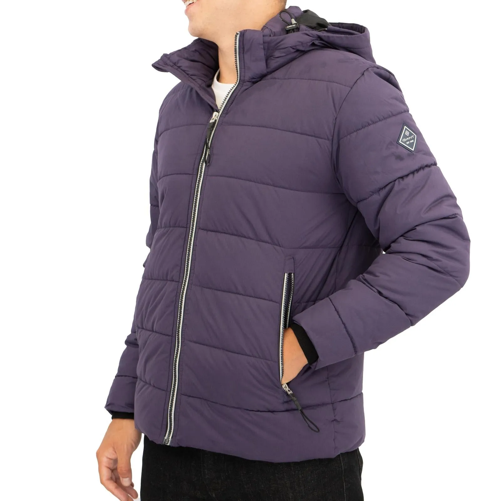 GANT Mens Jacket Coat Active Cloud Padded Purple