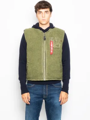 Gilet Imbottito Teddy Verde Salvia