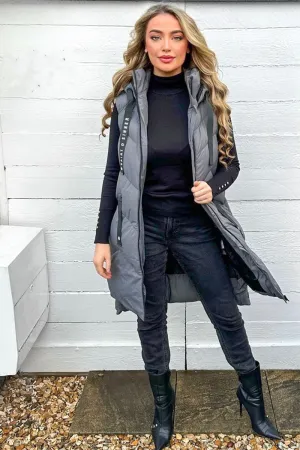 GRAPHITE HOODED ZIP UP GILET