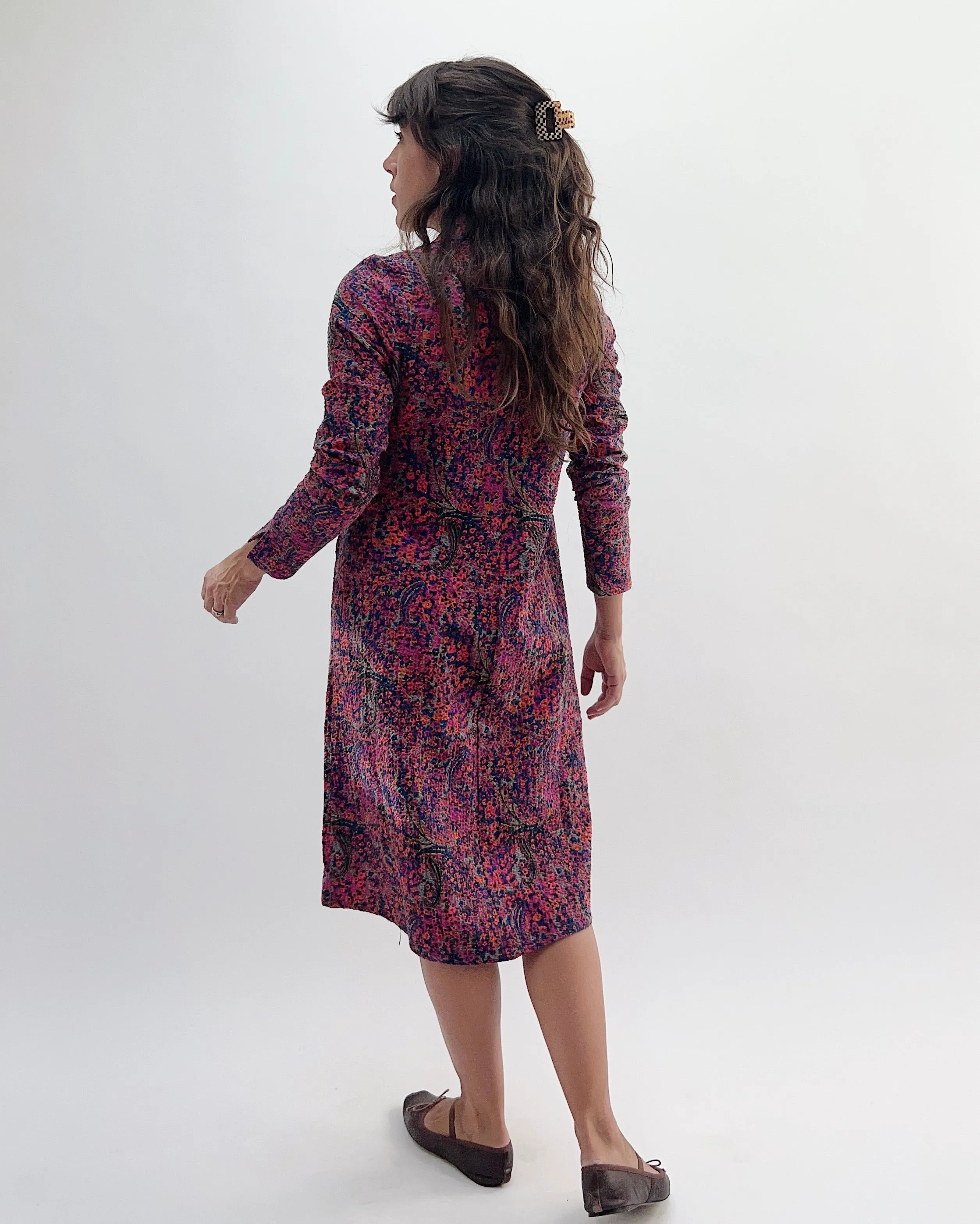 Habitat | Antique Floral Crinkle Crepe Shirt Dress in Apple