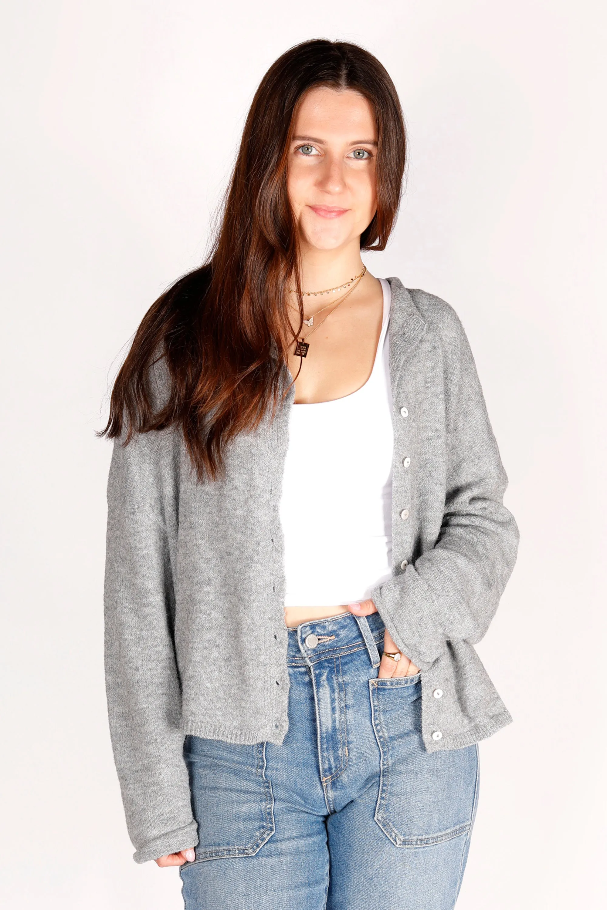 Heather Grey Lightweight Cardigan