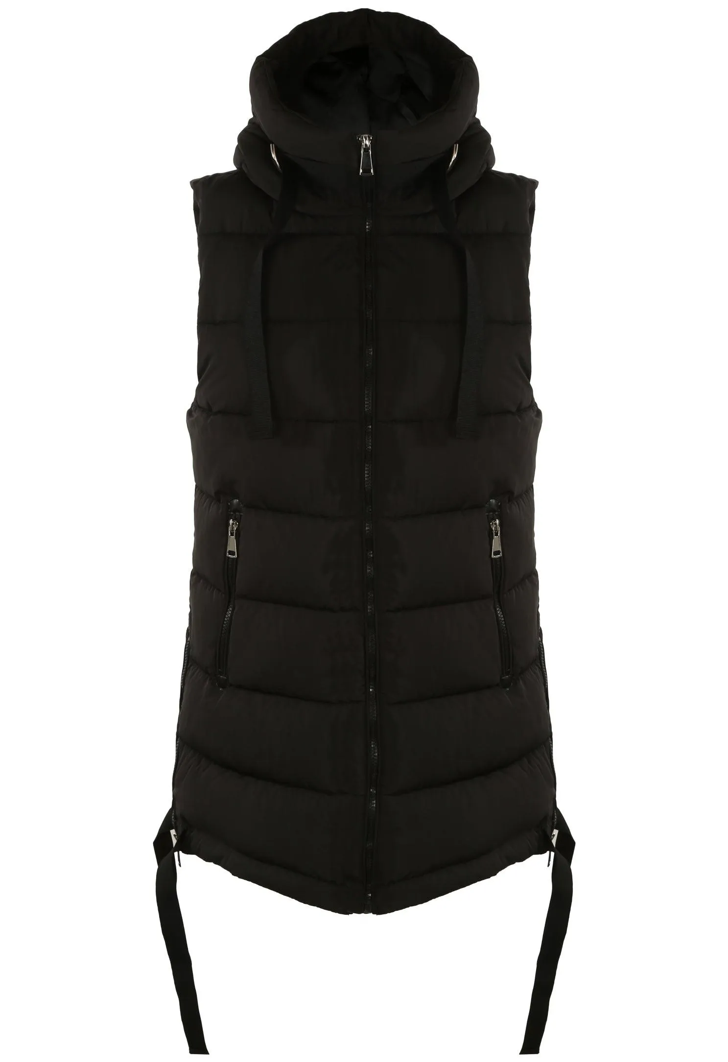 Hooded Puffer Gilet With Webbing Detail (JL2017)