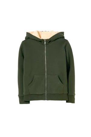 HOOPER Dark Khaki - Reversible Zipped Hoodie