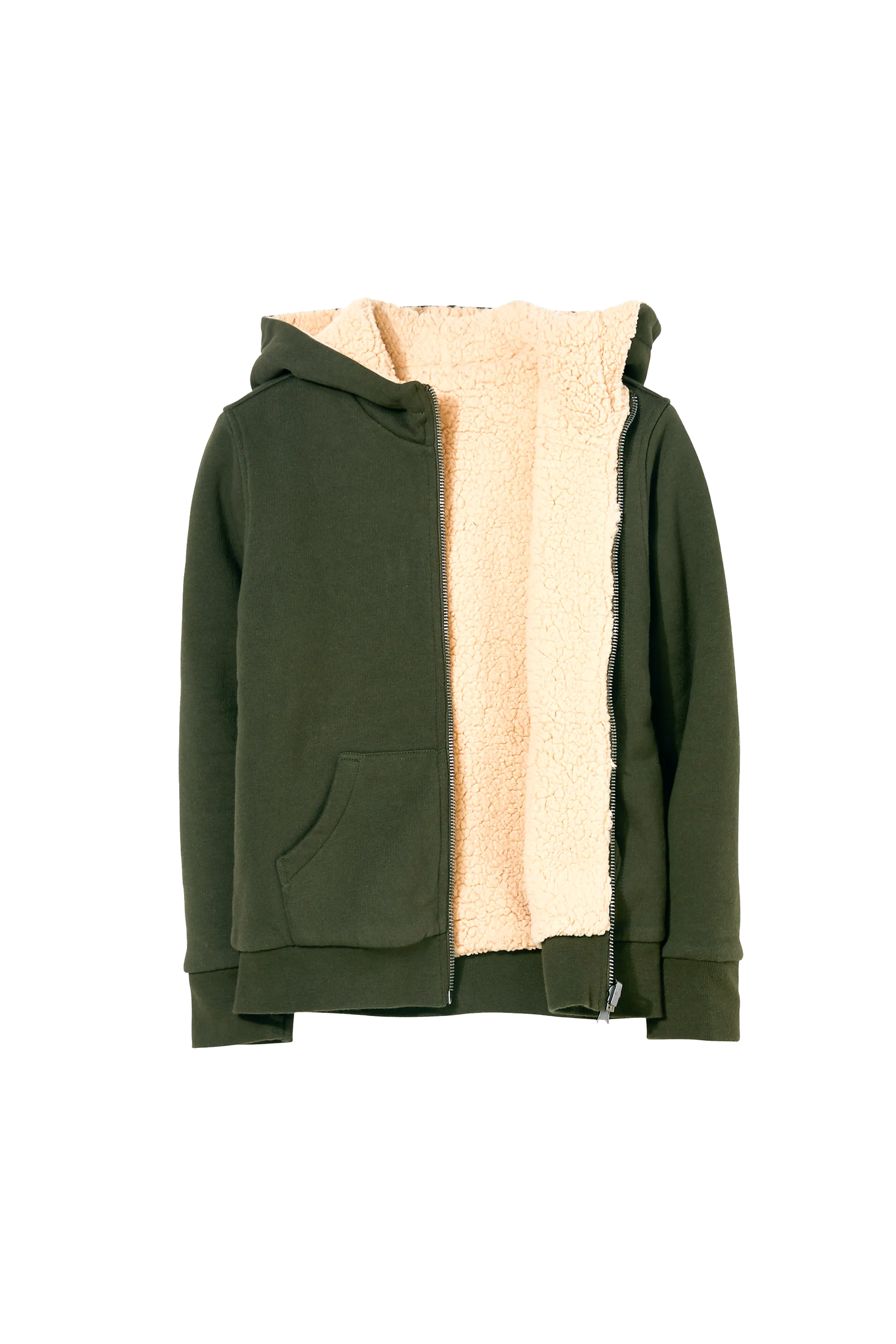 HOOPER Dark Khaki - Reversible Zipped Hoodie