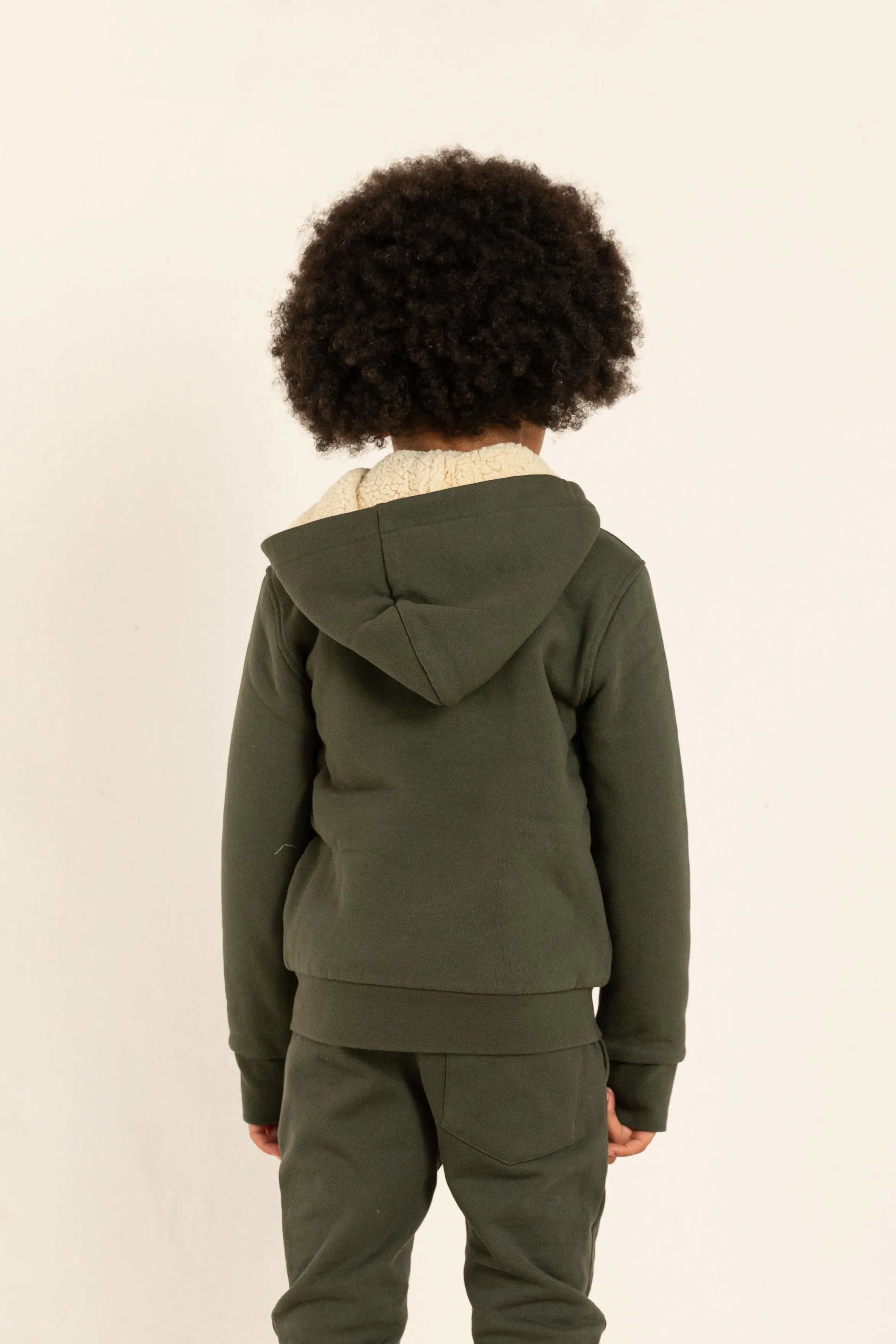 HOOPER Dark Khaki - Reversible Zipped Hoodie