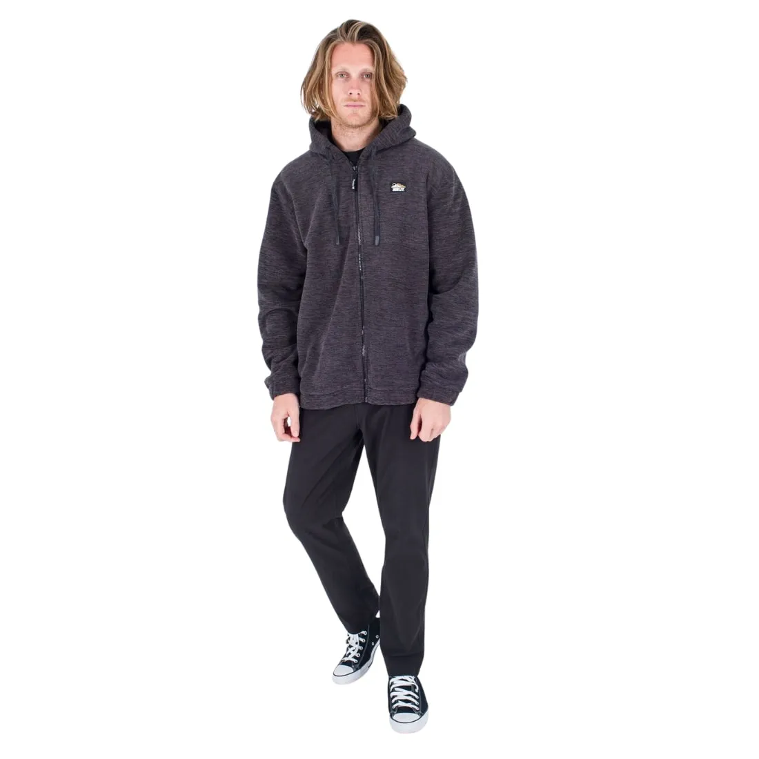 Hurley Canyon Burrito Full Zip Fleece - Dark Stone Grey