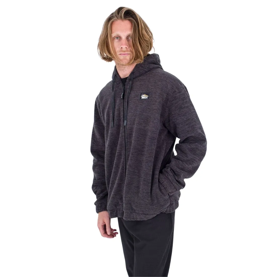 Hurley Canyon Burrito Full Zip Fleece - Dark Stone Grey